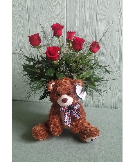 rose roses valentines day albany new york plush bear